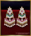 ERG1855 - 5 Metal Jewellery Multi Stone Layered Earrings for Bride
