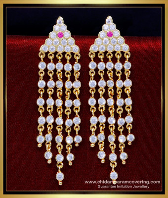 ERG1858 - Attractive Party Wear Impon Long Drop Dangler Earrings