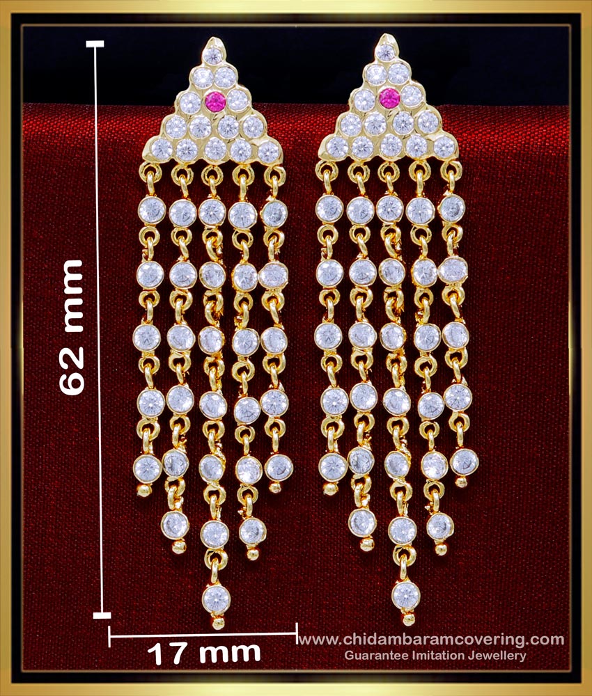 ERG1858 - Attractive Party Wear Impon Long Drop Dangler Earrings