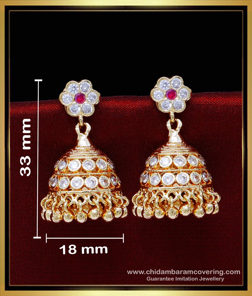 ERG1859 - Impon Stone Gold Jhumka New Design Jimikki Kammal