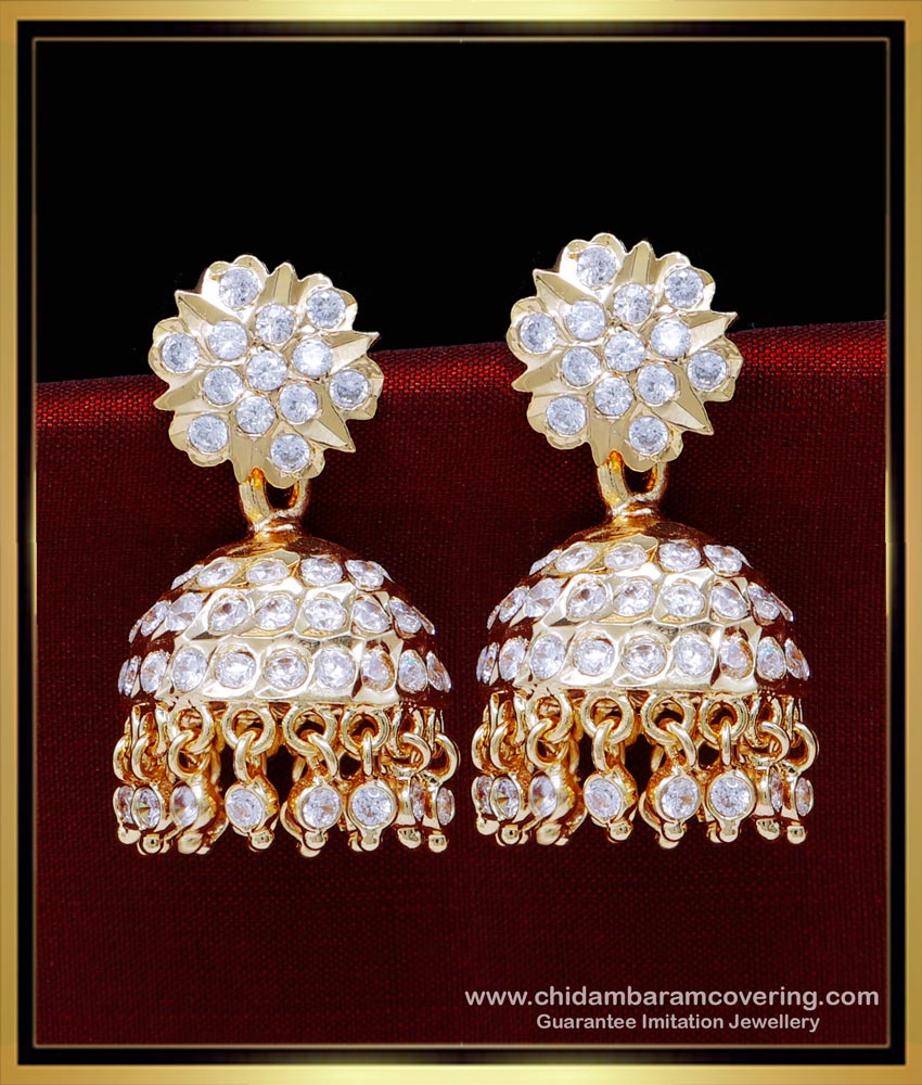 ERG1861 - Real Gold Look Impon Jhumka Gold Earrings Designs
