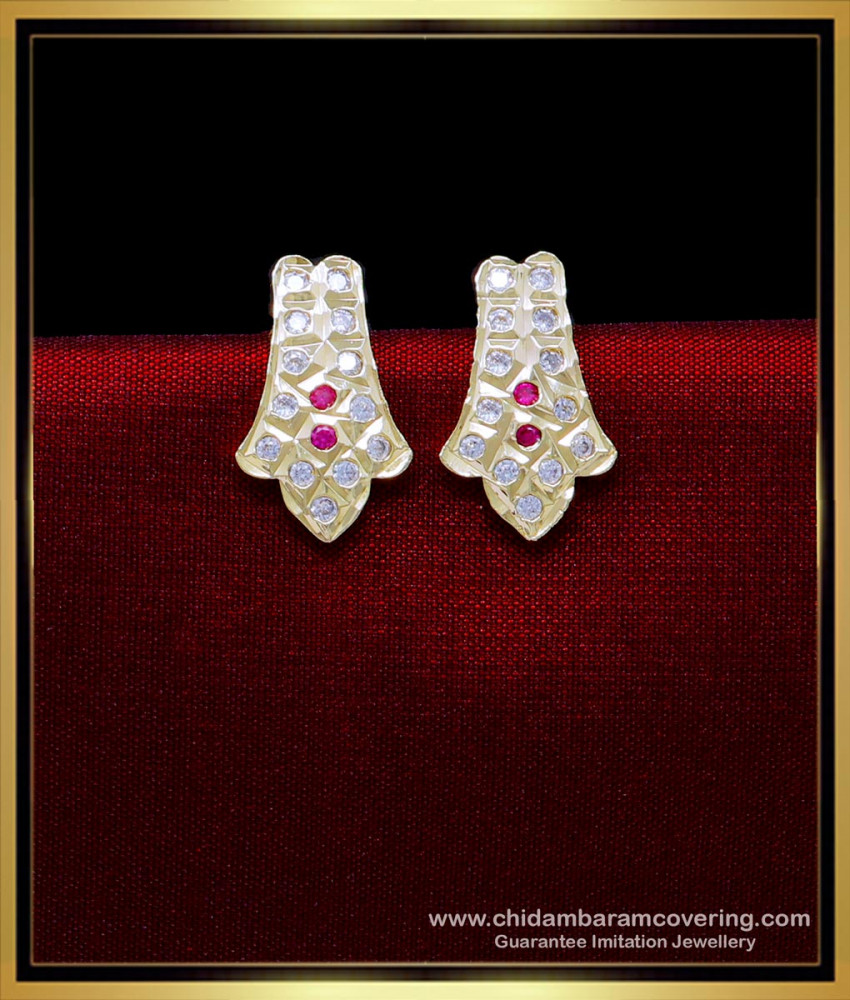 ERG1864 - Impon Jewellery Simple Daily Wear Gold Plated Earrings