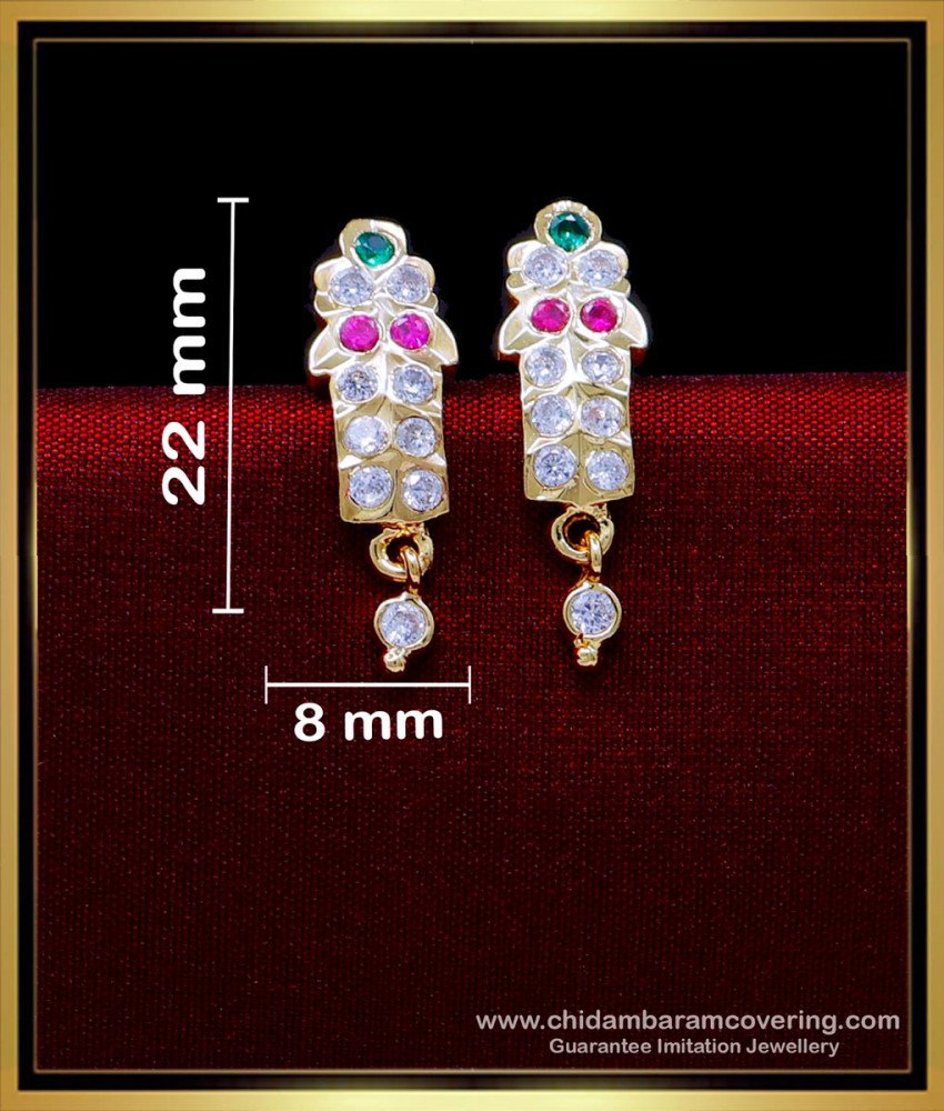 ERG1865 - Daily Wear Cute Small Gold Earrings Designs Impon Jewellery