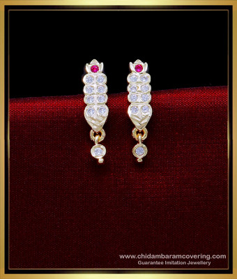 ERG1867 – Latest Impon Stud Gold Earrings Design for Daily Use