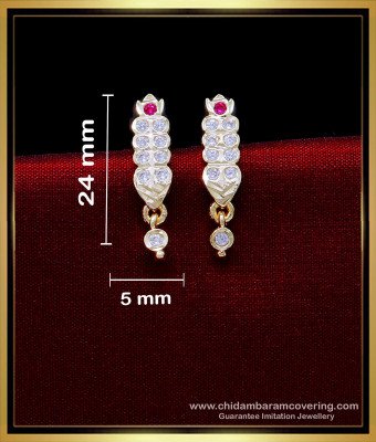 ERG1867 – Latest Impon Stud Gold Earrings Design for Daily Use