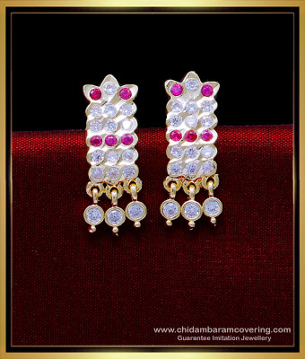 ERG1871 - Beautiful White Stone Impon Gold Plated Earrings