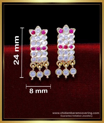 ERG1871 - Beautiful White Stone Impon Gold Plated Earrings