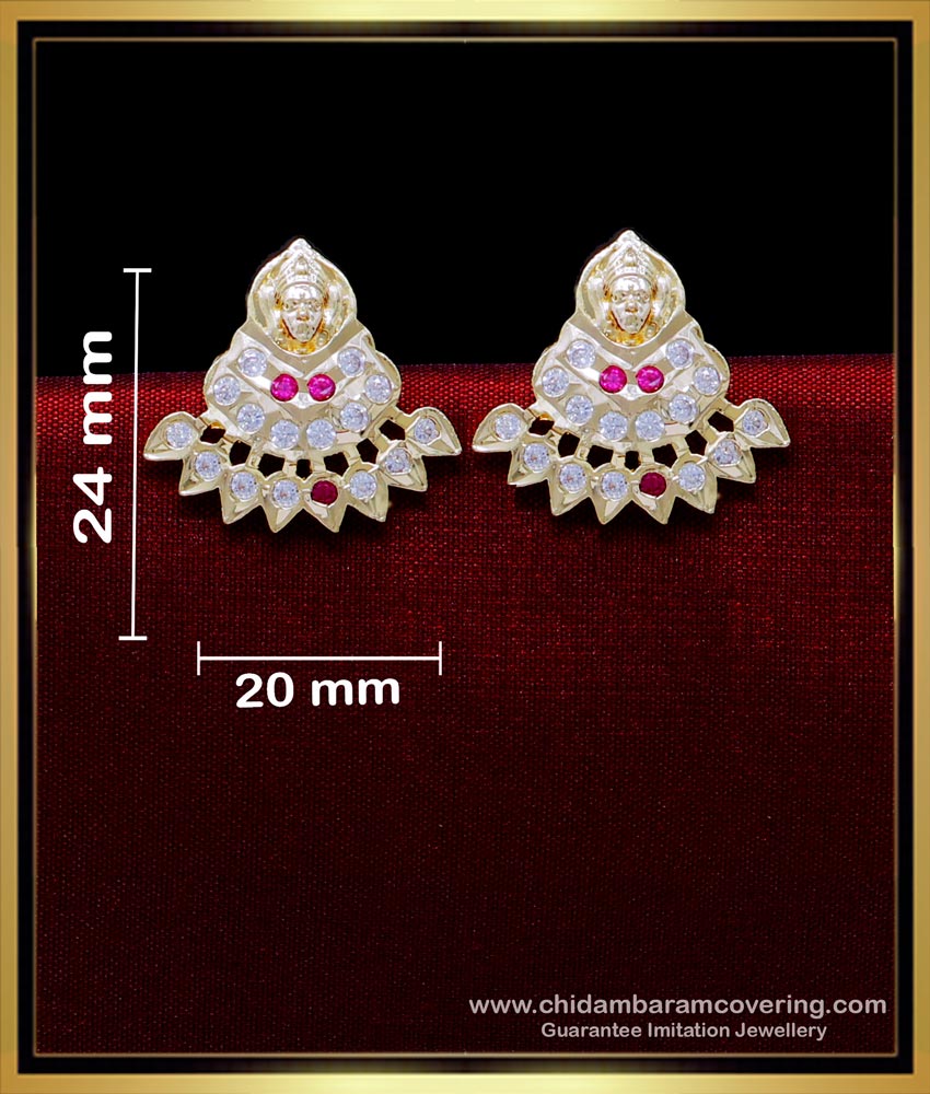 ERG1875 - 1 Gram Gold Impon Lakshmi Devi Earrings Studs Online