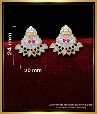 ERG1876 - Traditional Gold Design Lakshmi Earrings for Women