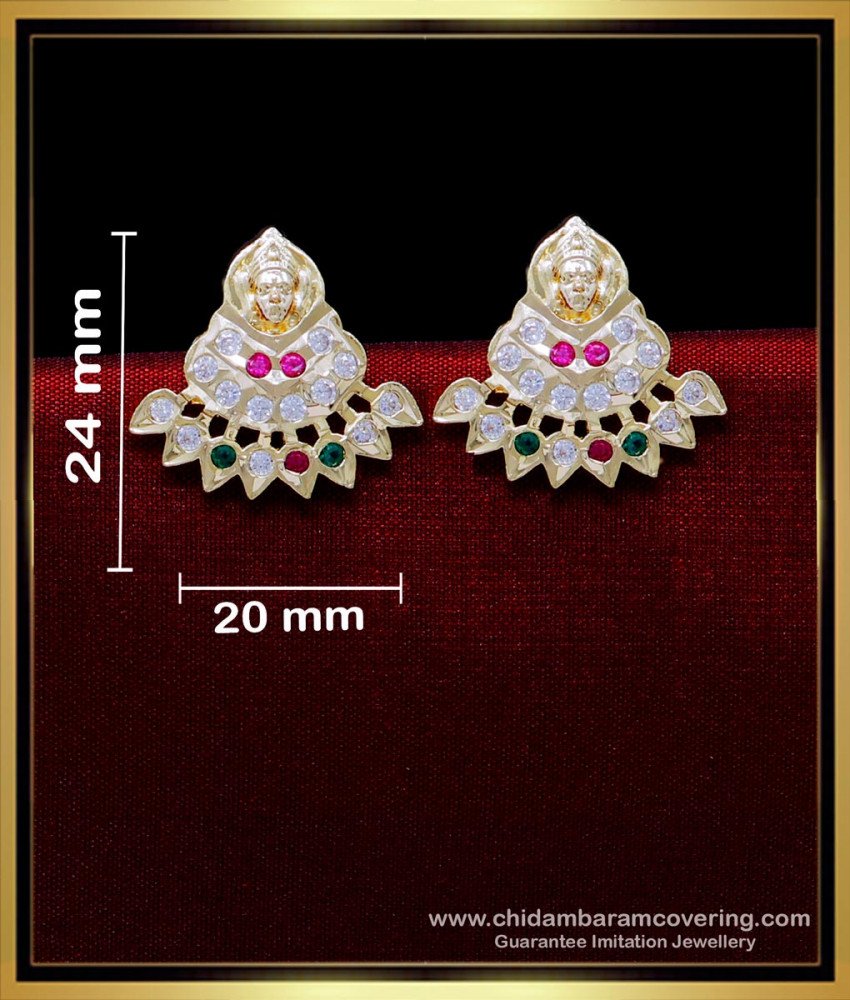 ERG1876 - Traditional Gold Design Lakshmi Earrings for Women