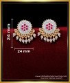 ERG1877 - Impon White Stone Daily Use Stud Earrings Big for Women