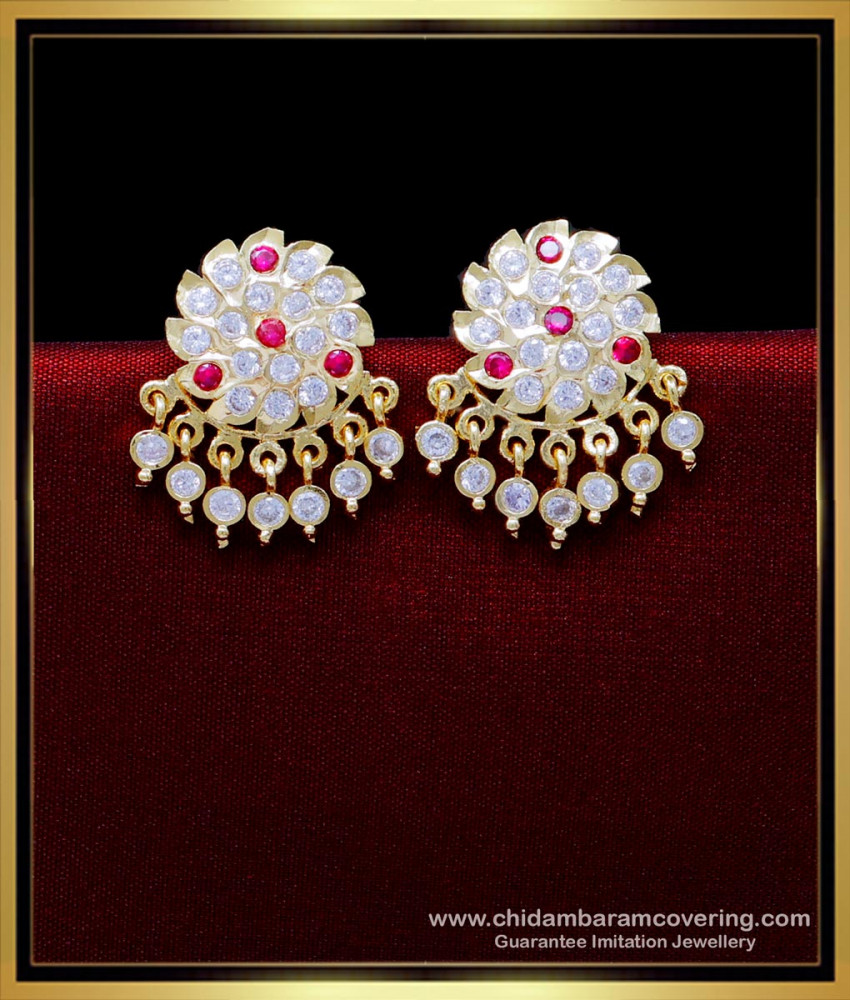 ERG1878 - South Indian Jewellery Impon Women Gold Plated Earrings