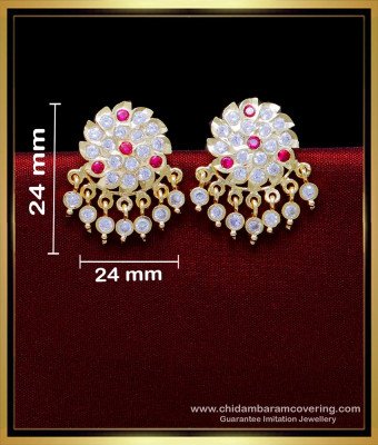 ERG1878 - South Indian Jewellery Impon Women Gold Plated Earrings