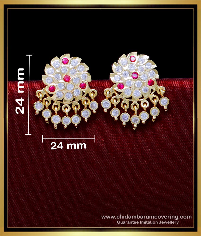 ERG1878 - South Indian Jewellery Impon Women Gold Plated Earrings