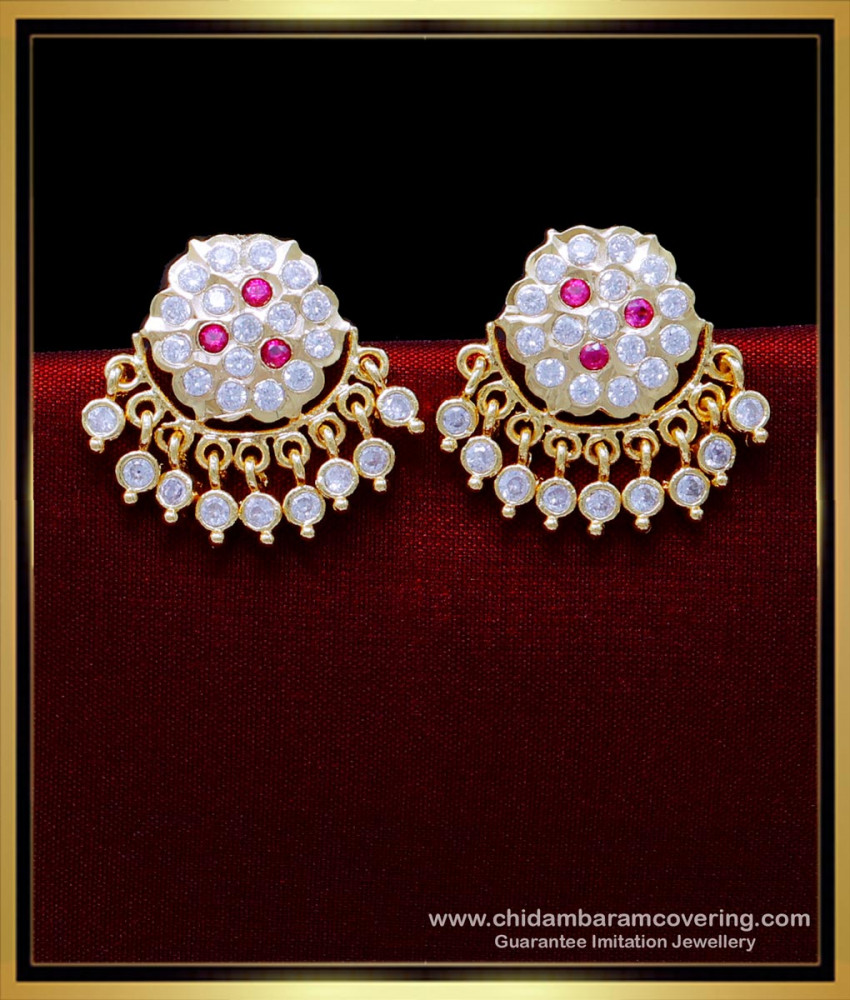 ERG1879 - Beautiful Flower Design Impon 1 Gram Gold Stud Earrings