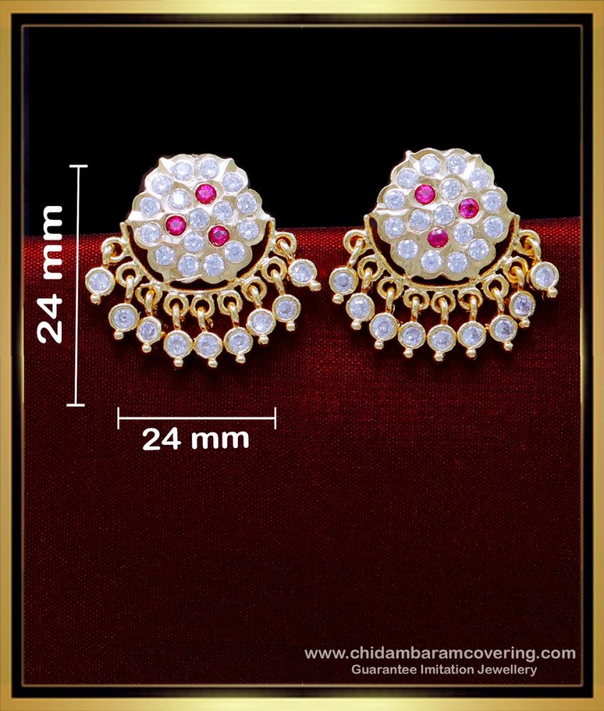 ERG1879 - Beautiful Flower Design Impon 1 Gram Gold Stud Earrings