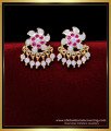 ERG1881 - New Model Flower Design White Stone Stud Earrings 