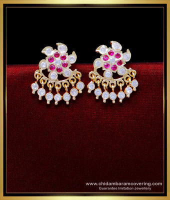 ERG1881 - New Model Flower Design White Stone Stud Earrings 