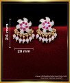 ERG1881 - New Model Flower Design White Stone Stud Earrings 