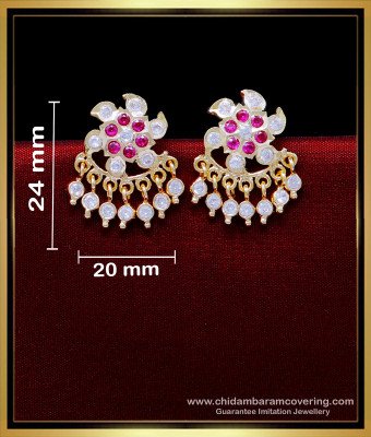 ERG1881 - New Model Flower Design White Stone Stud Earrings 