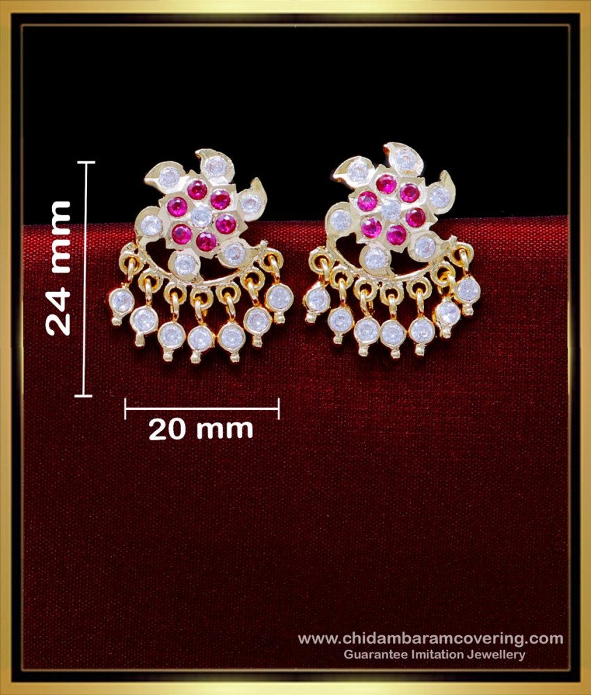 ERG1881 - New Model Flower Design White Stone Stud Earrings 