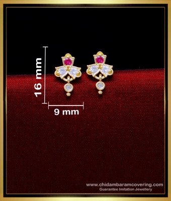 ERG1912 - Impon Daily Use Small 1 Gram Gold Earrings for Baby Girl