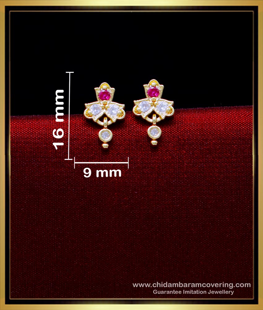 ERG1912 - Impon Daily Use Small 1 Gram Gold Earrings for Baby Girl