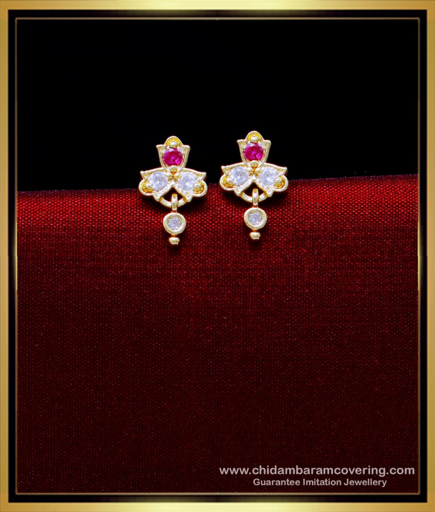 ERG1912 - Impon Daily Use Small 1 Gram Gold Earrings for Baby Girl