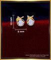 ERG1882 - Single White Stone Apple Earrings Gold Design For Kids