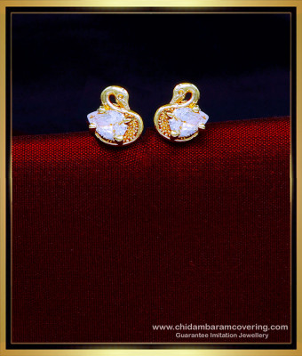 ERG1883 - Cute Duck Design Gold Plated Earrings Kids Jewellery Online
