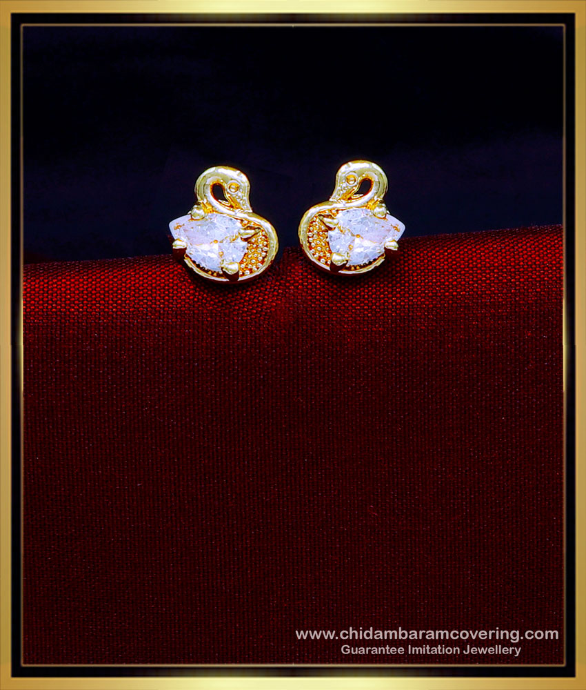 ERG1883 - Cute Duck Design Gold Plated Earrings Kids Jewellery Online