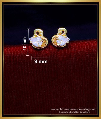 ERG1883 - Cute Duck Design Gold Plated Earrings Kids Jewellery Online