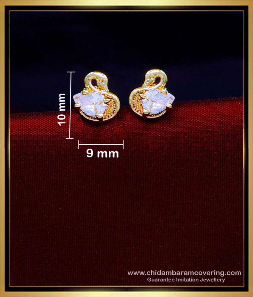 ERG1883 - Cute Duck Design Gold Plated Earrings Kids Jewellery Online