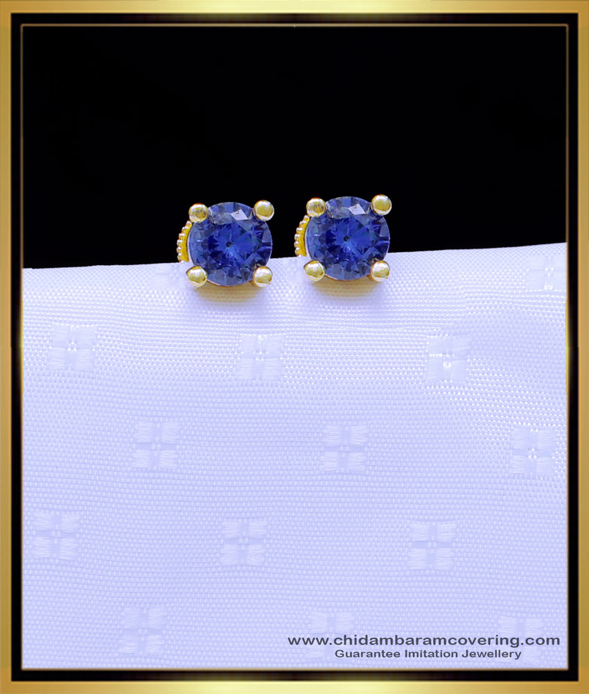 ERG1887 - Single Stone Gold Earrings Designs Stud for Baby Girl