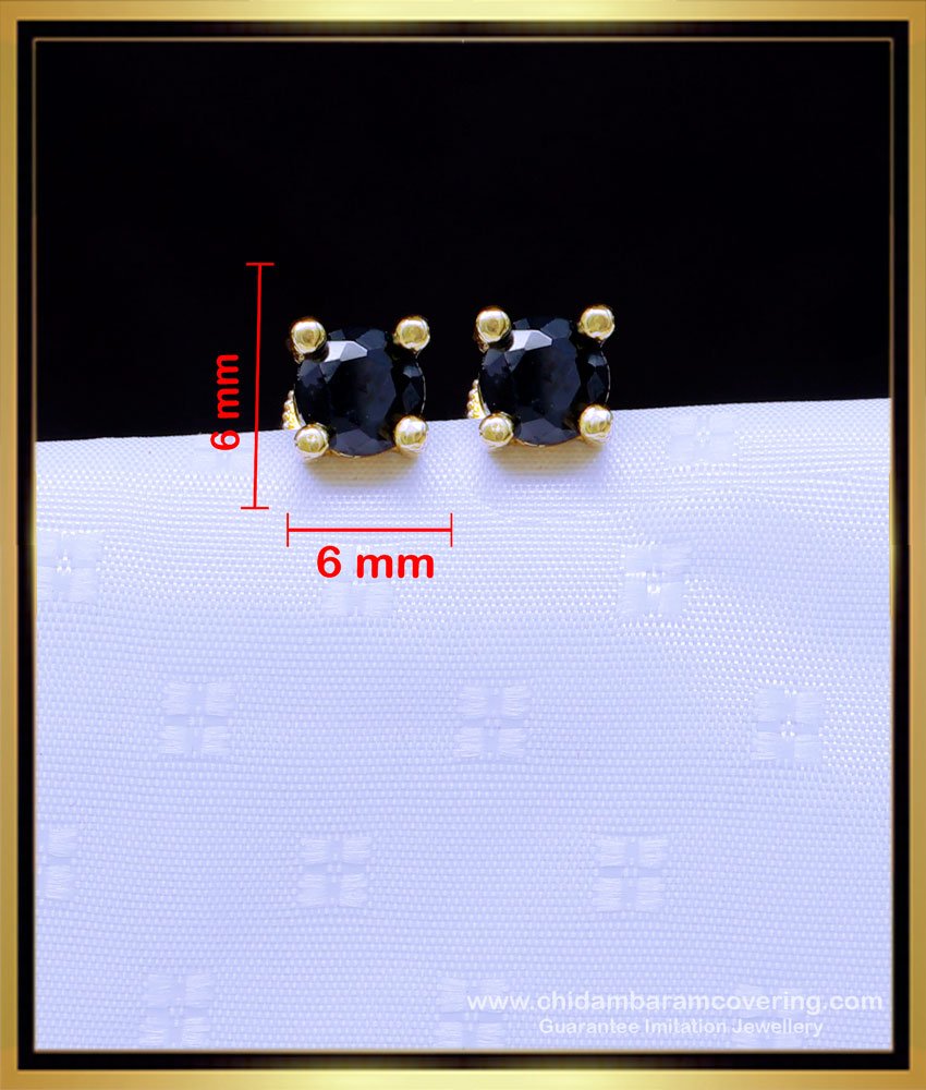 ERG1888 - Elegant Single Stone 1 Gram Gold Earrings for Baby Girl