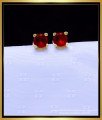 ERG1889 - Simple Singles Red Stone Stud Earrings Gold Design