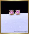 ERG1890 - Charming Baby Pink Single Stone Gold Earrings Designs
