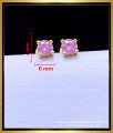 ERG1890 - Charming Baby Pink Single Stone Gold Earrings Designs
