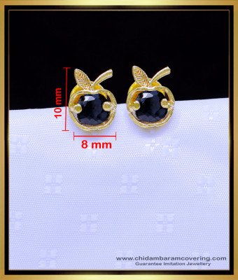 ERG1892 - Cute Single Stone Apple Fruit Stud Earrings Gold Design 