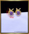 ERG1893 - Unique Violet Stone Apple Model Gold Plated Earrings