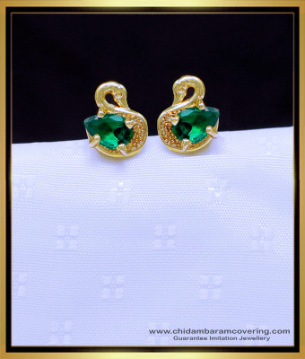 ERG1895 - Adorable Big Single Stone Duck Design Gold Studs for Kids