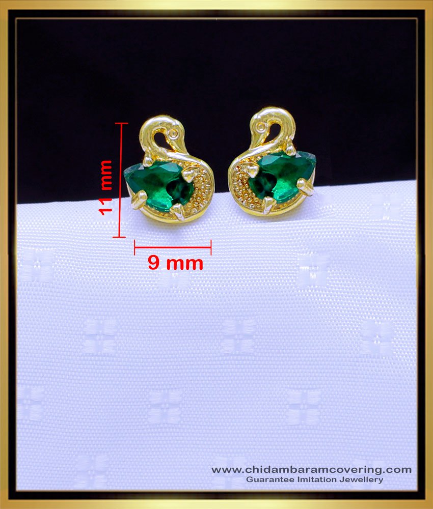 ERG1895 - Adorable Big Single Stone Duck Design Gold Studs for Kids