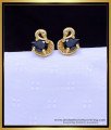 ERG1896 - Latest Daily Use Black Stone Gold Plated Stud Earrings