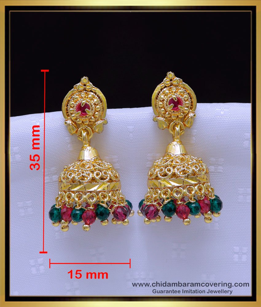Erg1901 - New Model Daily Wear Crystal Jhumka Earrings for Women
