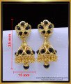 Erg1905 - Trendy Black Beads Gold Jhumkas Gold Plated Jewellery