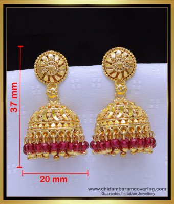 Erg1906 - Bridal Wear Crystal Jhumkas Gold Plated Jewellery
