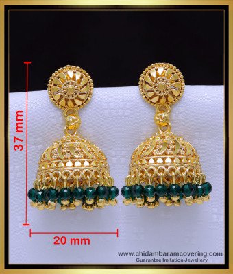 Erg1907 - Gold Plated Crystal Beads Traditional Jhumkas Online