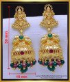 ERG1910 - Latest Crystal Beads Lakshmi Jhumkas Online Shopping