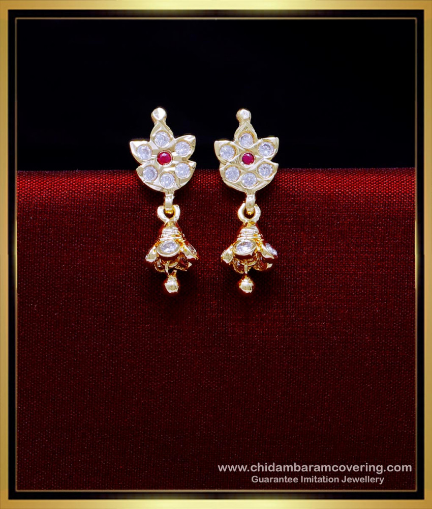 ERG1914 - Impon Small Jhumkas Daily Use Stud Earrings for Girls