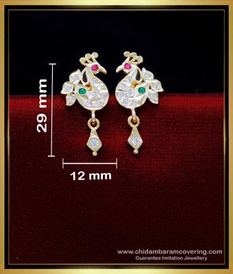 ERG1915 - Impon Small Peacock Earrings Gold Design for Girls